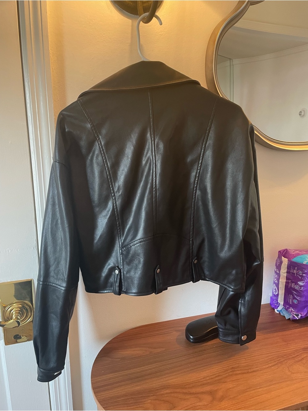 Avec Les Filles Black Faux Leather Moto Jacket - Picture 3 of 4